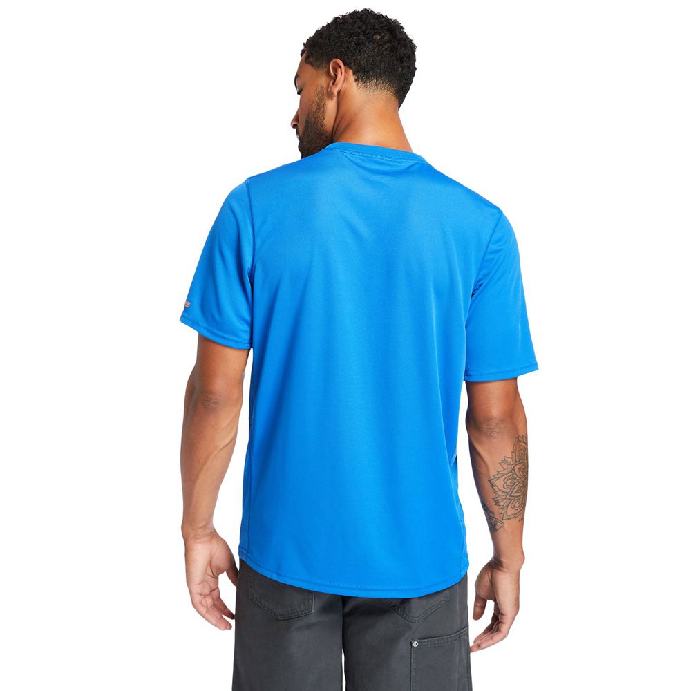 Camisetas Masculino - Timberland Pro® Wicking Good Short-Sleeve - CDPTX4372 - Azuis